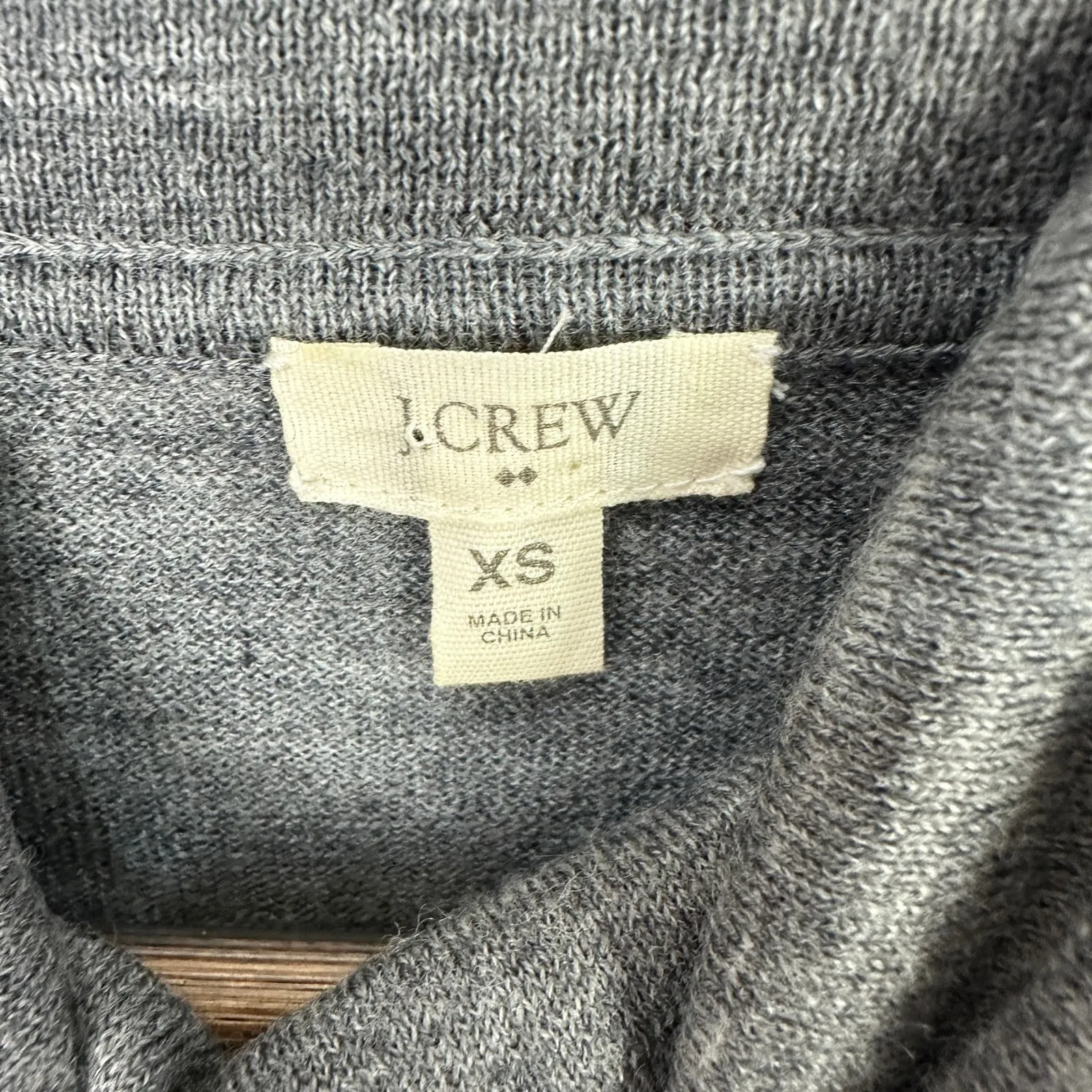 J Crew Wool Tunic XS Gray Cowl Neck Old Money Quiet Luxury Minimalist Chic - Image 2