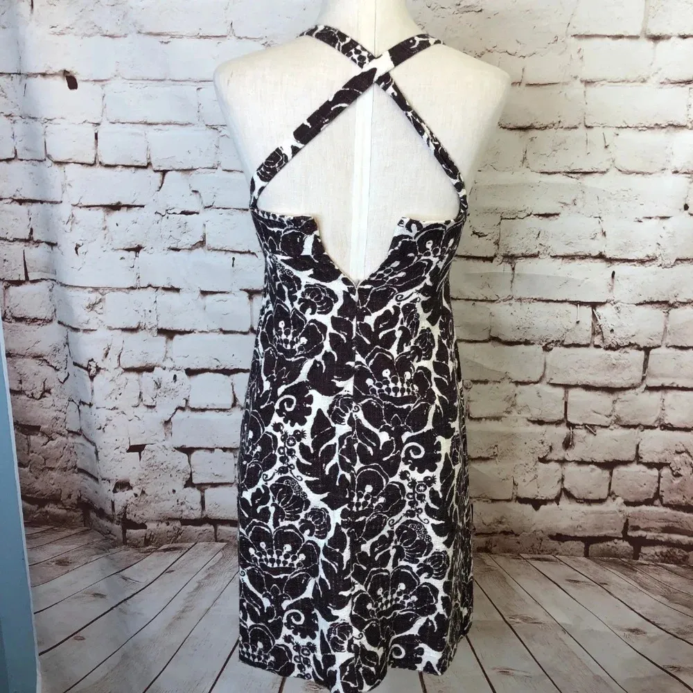 Trina Turk Brown and‎ White Floral Damask Dress - Image 6