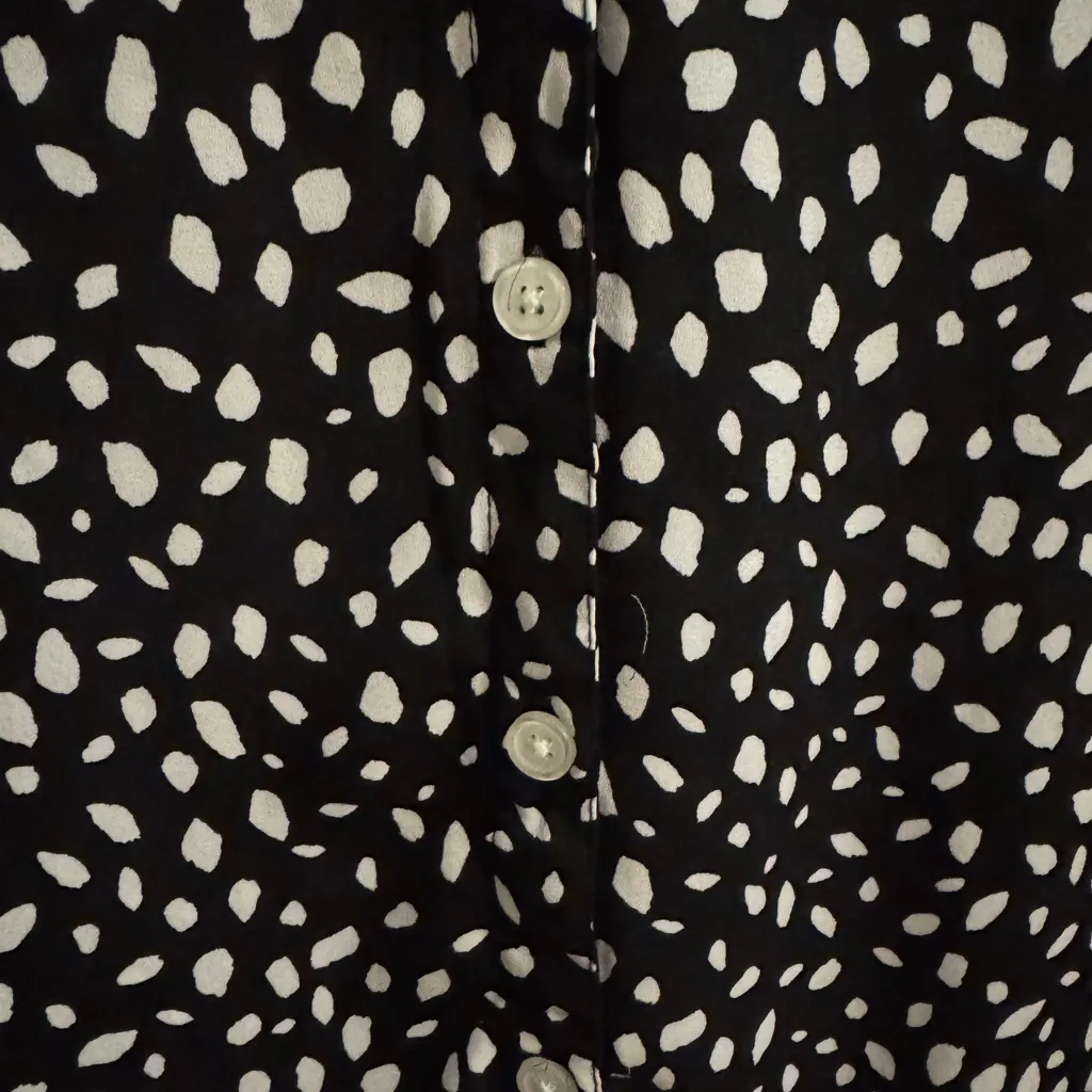 Catherine's Plus Breezeway Georgette Blouse Black White Dot Button 3X 4X 26/28 - Image 7