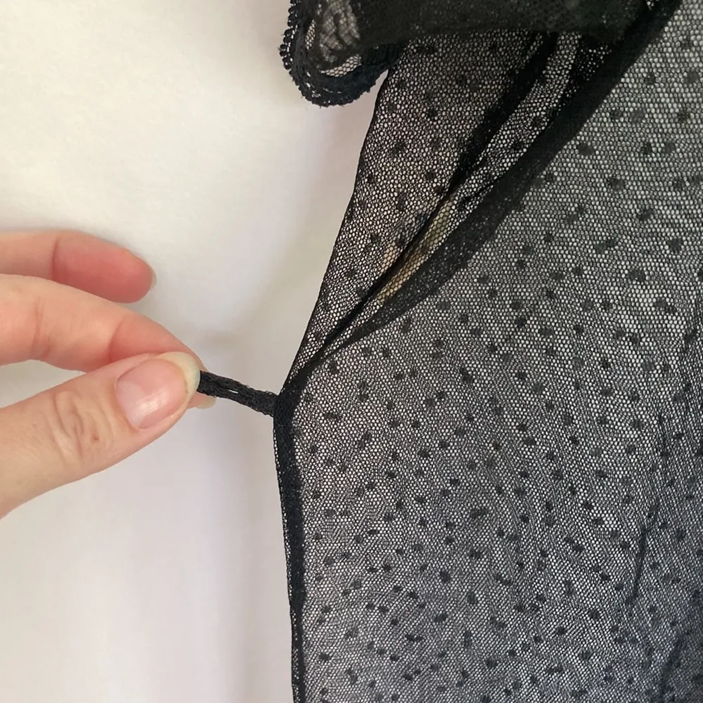 Flair|Vintage Sotted Lace Robe sz Medium Black - Image 4