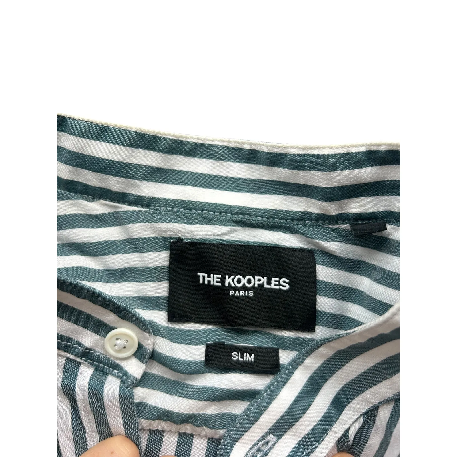 The Kooples Paris Striped Band Collar Slim Fit Long Sleeve Shirt Women's Size M - Image 3