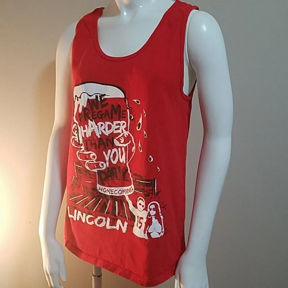 Gildan Red Nebraska Huskers Tank Top (Small) - Image 2