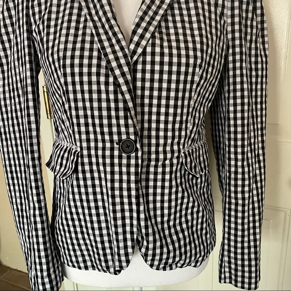 Who What Wear Black and White Gingham Blazer - Image 6