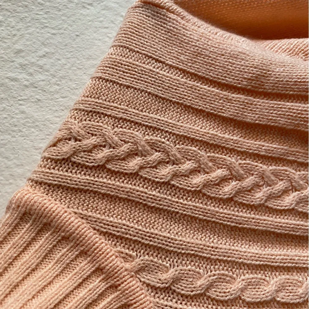 Peach Cable Knit Women's Sweater - Image 5