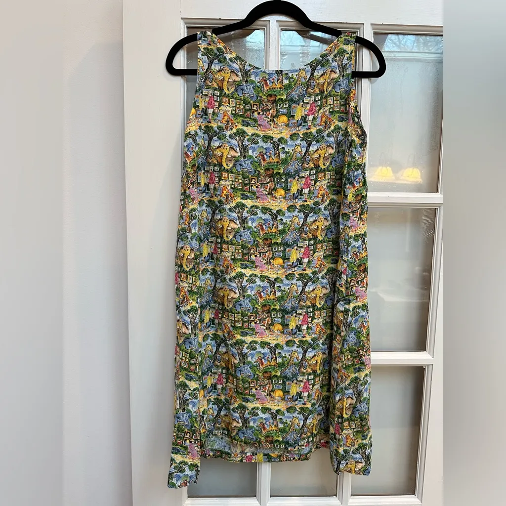 Vintage Guy Buffett Collection For Reyn Spooner 80’s Art Zoo Animal Dress Size S Green - Image 3