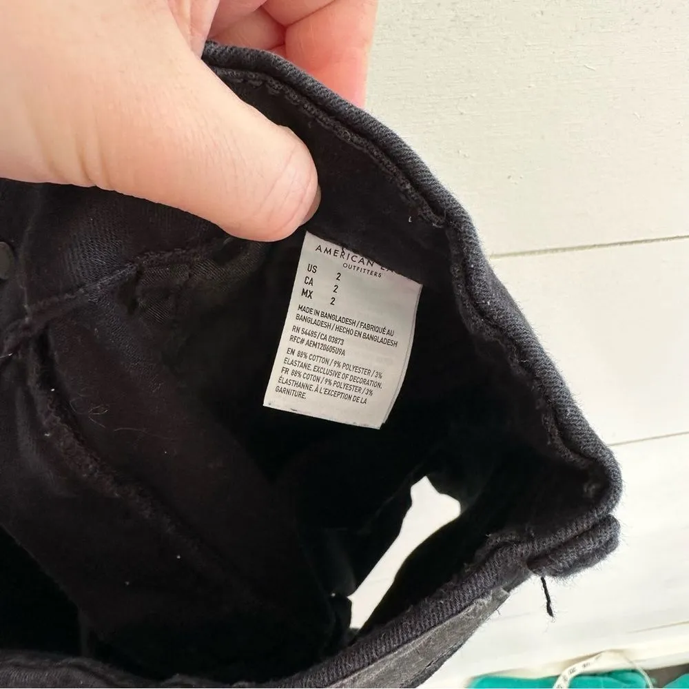 American Eagle Black Curvy High Rise Shortie - Image 7