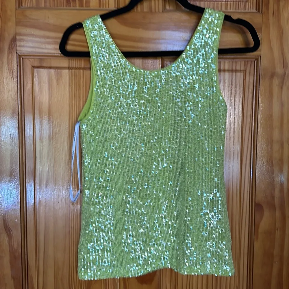 Sequin Tank in Sprout Green XXS - Image 5