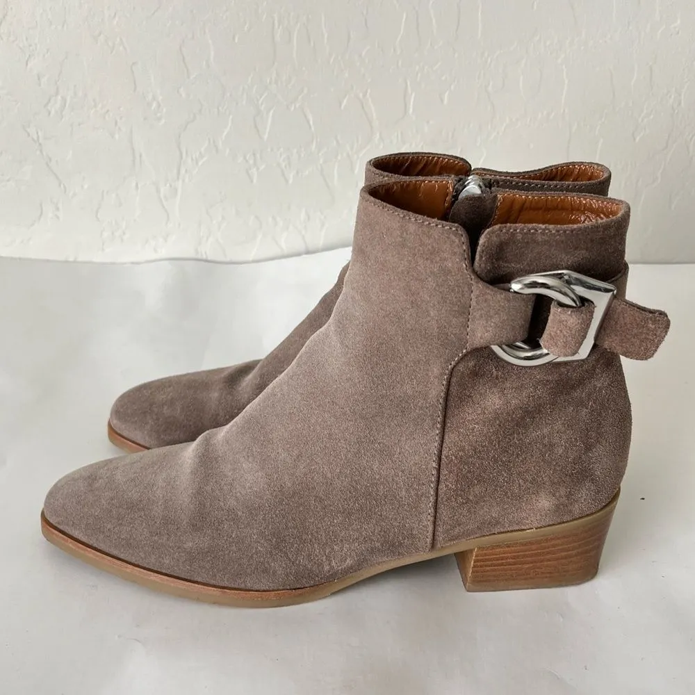 Aquatalia Faria Suede Leather Ankle Booties Taupe Size Women's 7 Celebrity Worn - Image 5