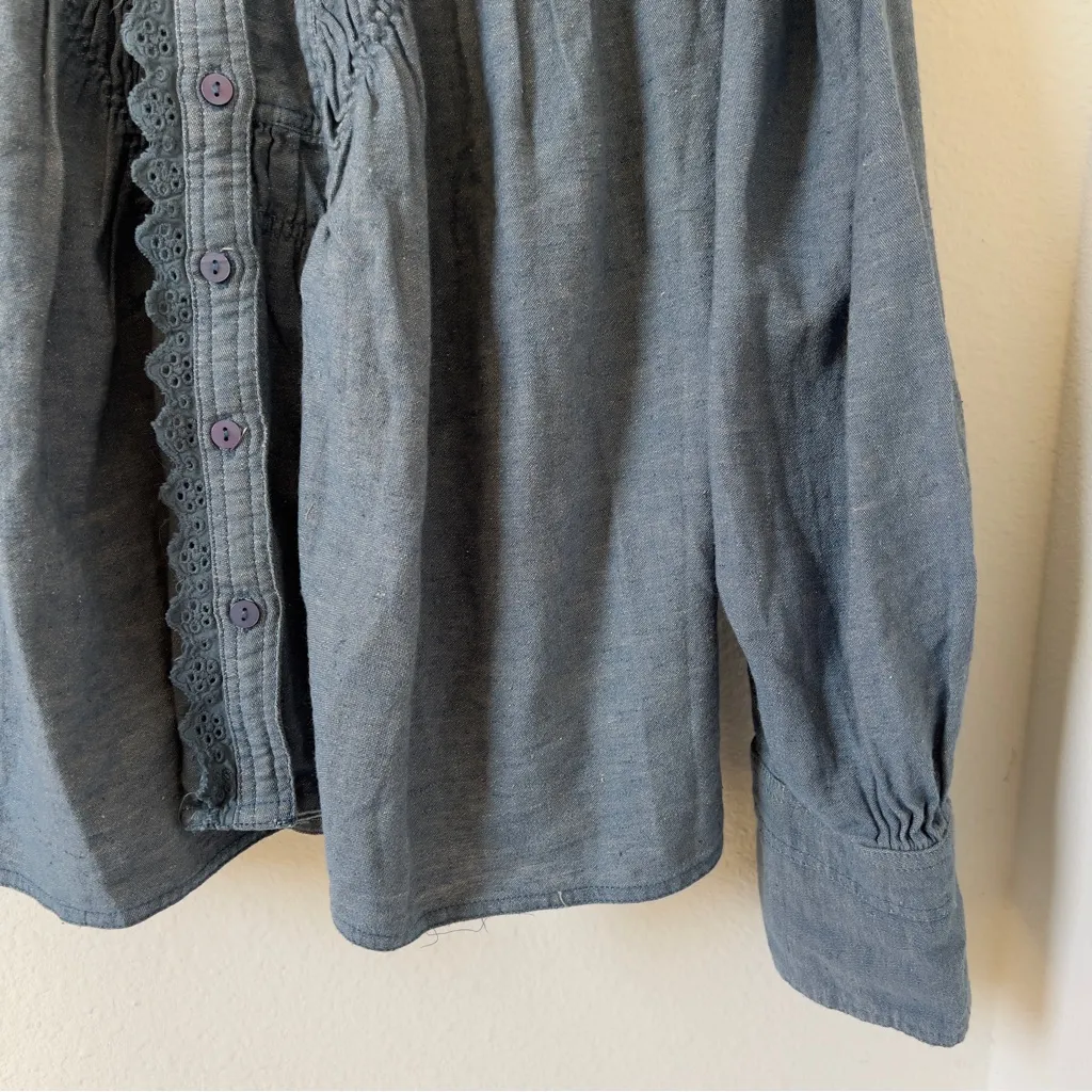 NWT Free People We The Free Baby Blues Summit Shirt in Blue - Image 7