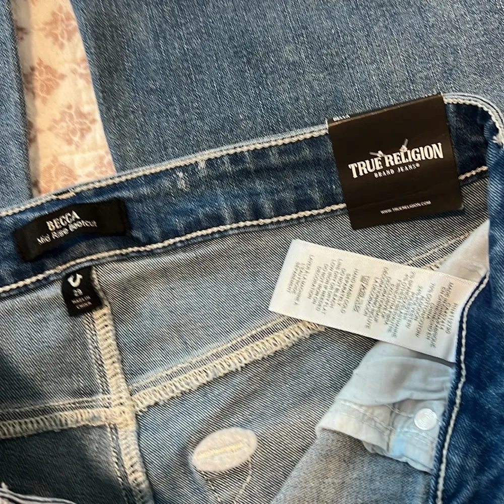 NWT  Becca Mid Rise Bootcut Crystal Horseshoe Pocket Jeans Size 29 - Image 15