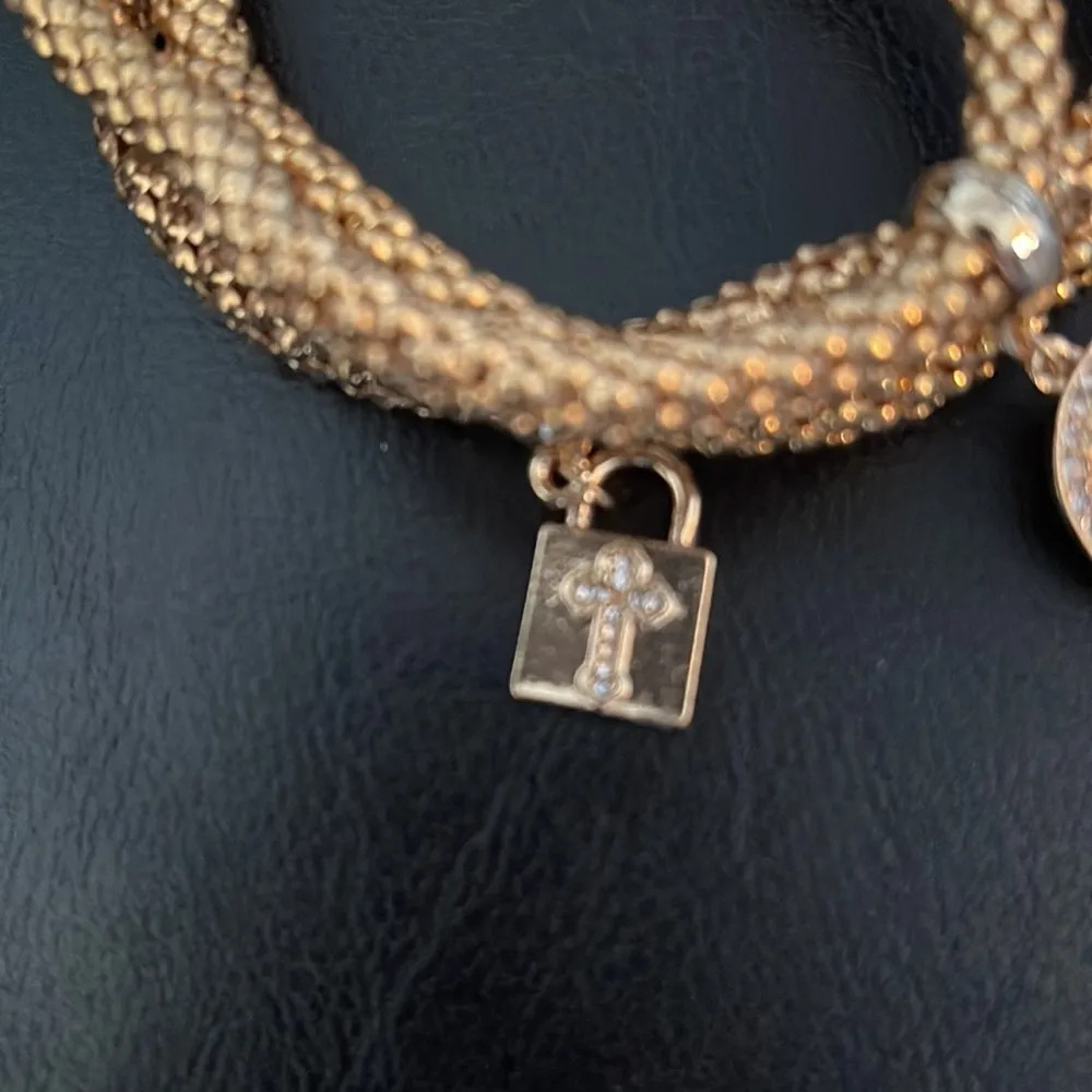 NEW Kelly & Katie set of 3 Rope stretch bracelets w charms, cross, lion, Horn - Image 2