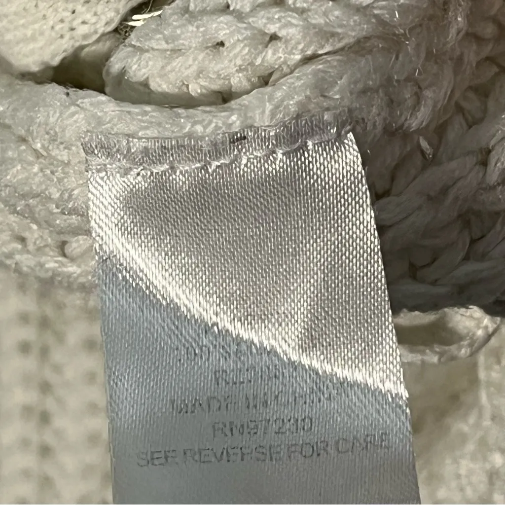 Almost Famous‎ Knitted Crisscross Lace Cardigan/Sweater Cream Size Medium - Image 6