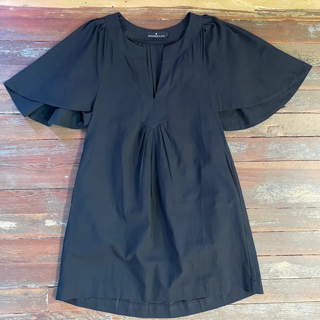 Tuckernuck Pomander Place Finley Black Cotton Flutter Sleeve Dress - Sz S 🧡🎀 - Image 11