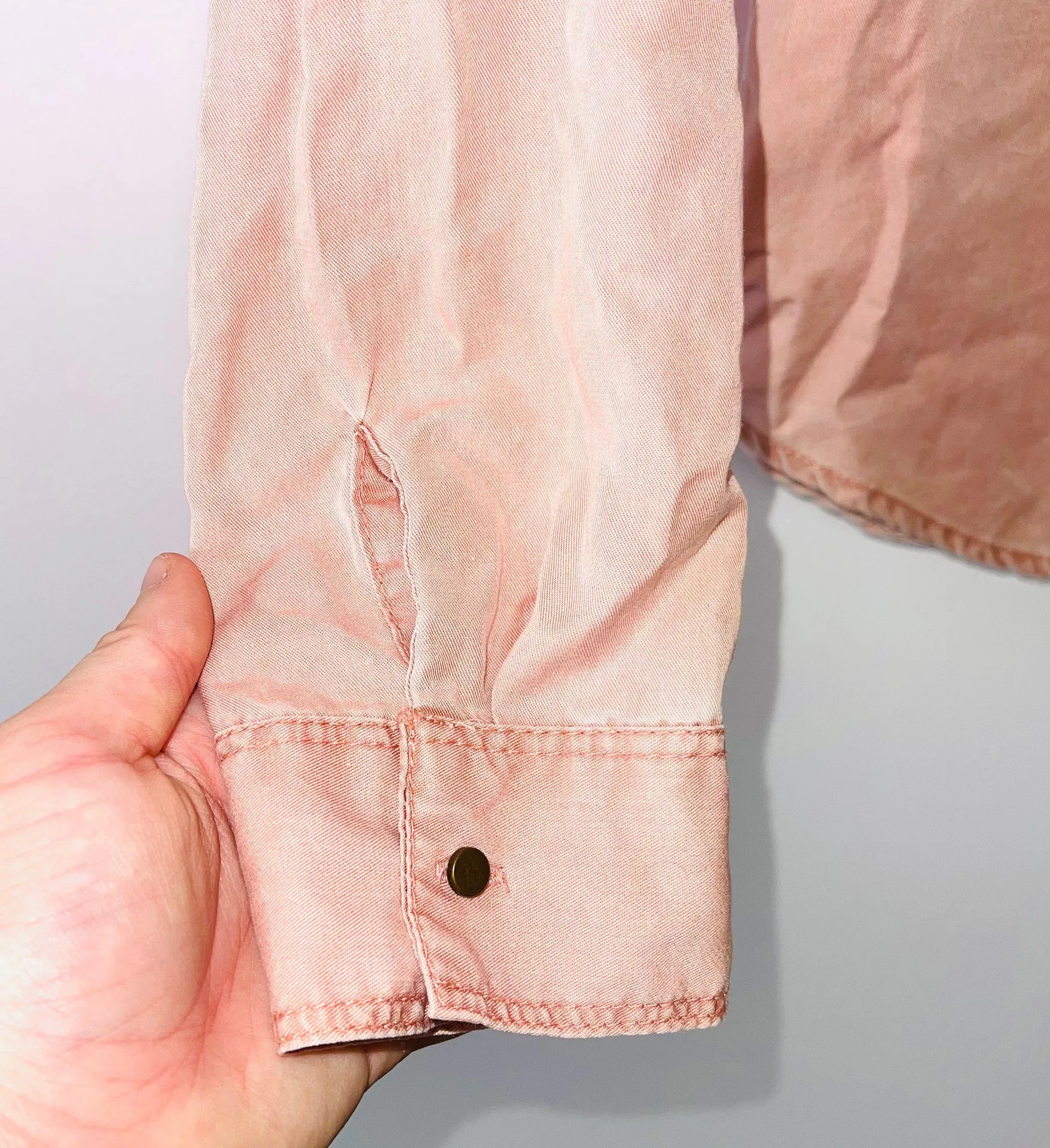 Blush Pink Button Down Utility Shirt - Image 5
