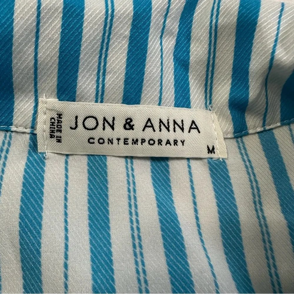 Jon & Anna Casual Striped Button-Up Contemporary Blouse - Image 9