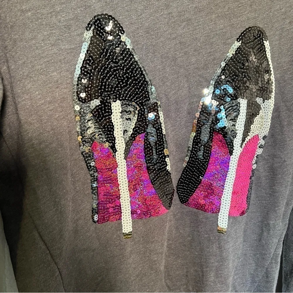 Juicy Couture Gray Sweatshirt Sequin Heels - Image 6