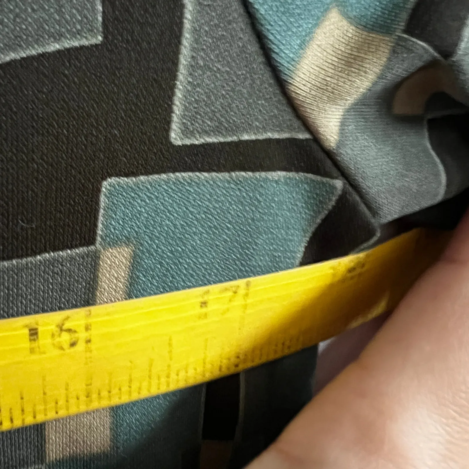 Vintage Green Geometric Top Mod Print‎ Retro 70s Funky Groovy Small - Image 7