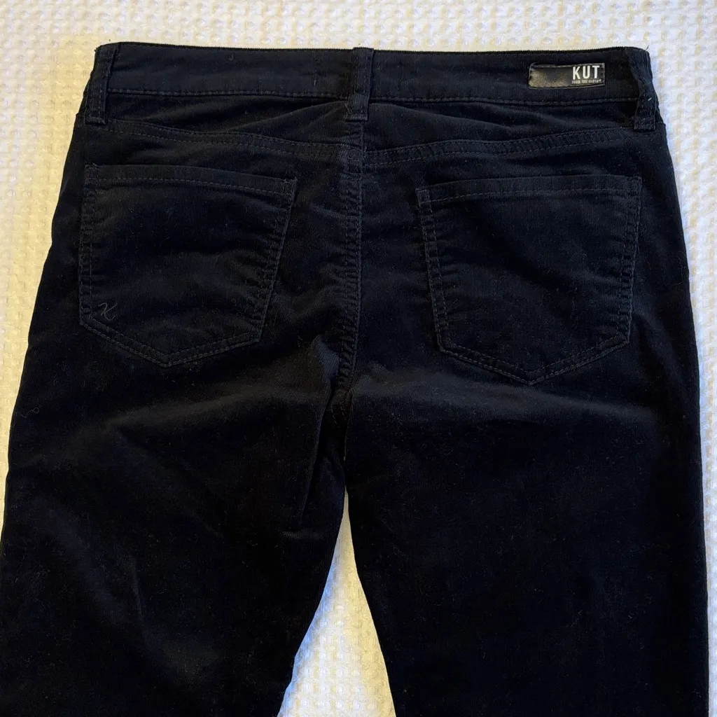 Kut from the Kloth Diana Size 6 Black Skinny Straight Corduroy Velvet Jeans - Image 9