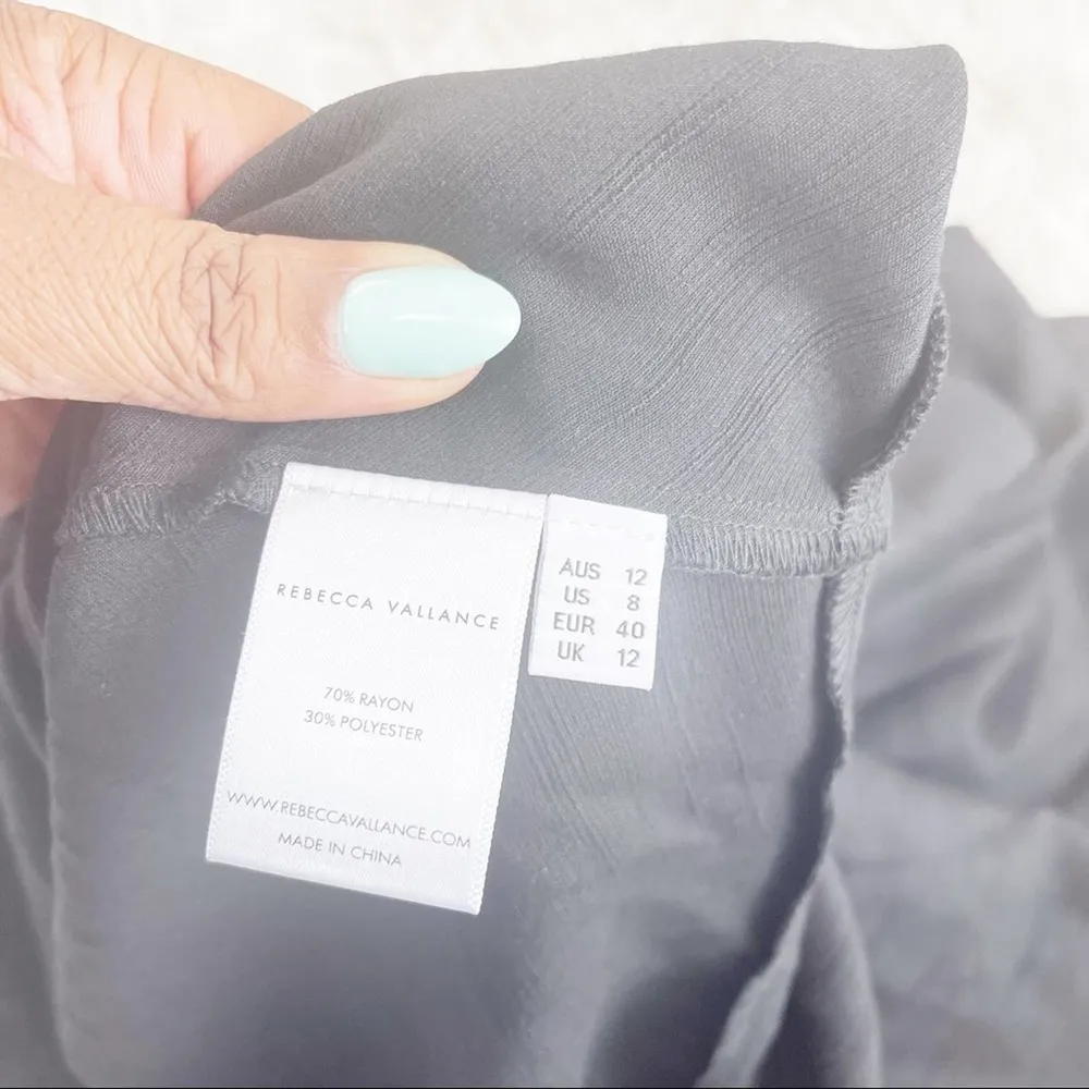 Rebecca Vallance Women's Henri Black Flared Herm Shoulder Ties Maxi Dress Size 8 - Image 5