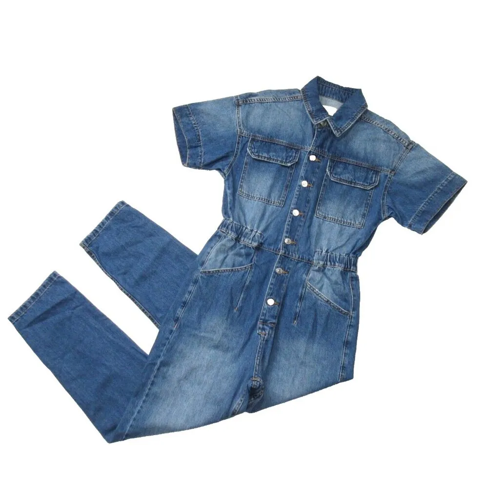 NWT We The Free People Marci Coverall in High Noon Denim Jumpsuit XS $128 - Image 2