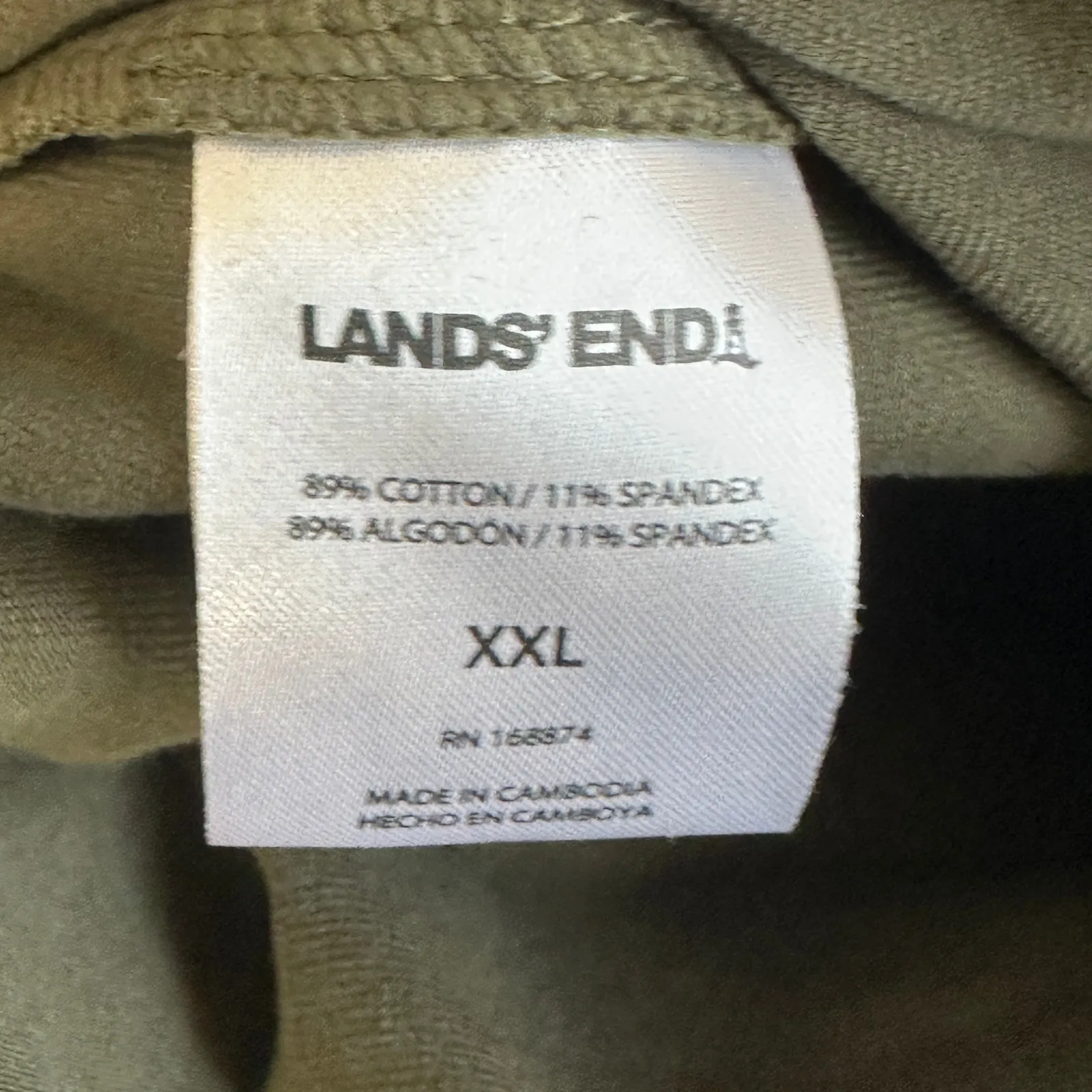 NWT Lands' End Capri Pants Women’s XXL Green Cotton Minimalist Casual Basic - Image 6
