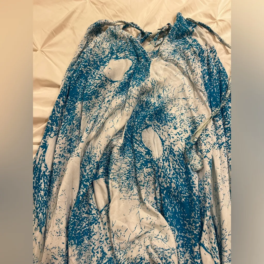 Blue and White Patterned jumpsuit - Image 2