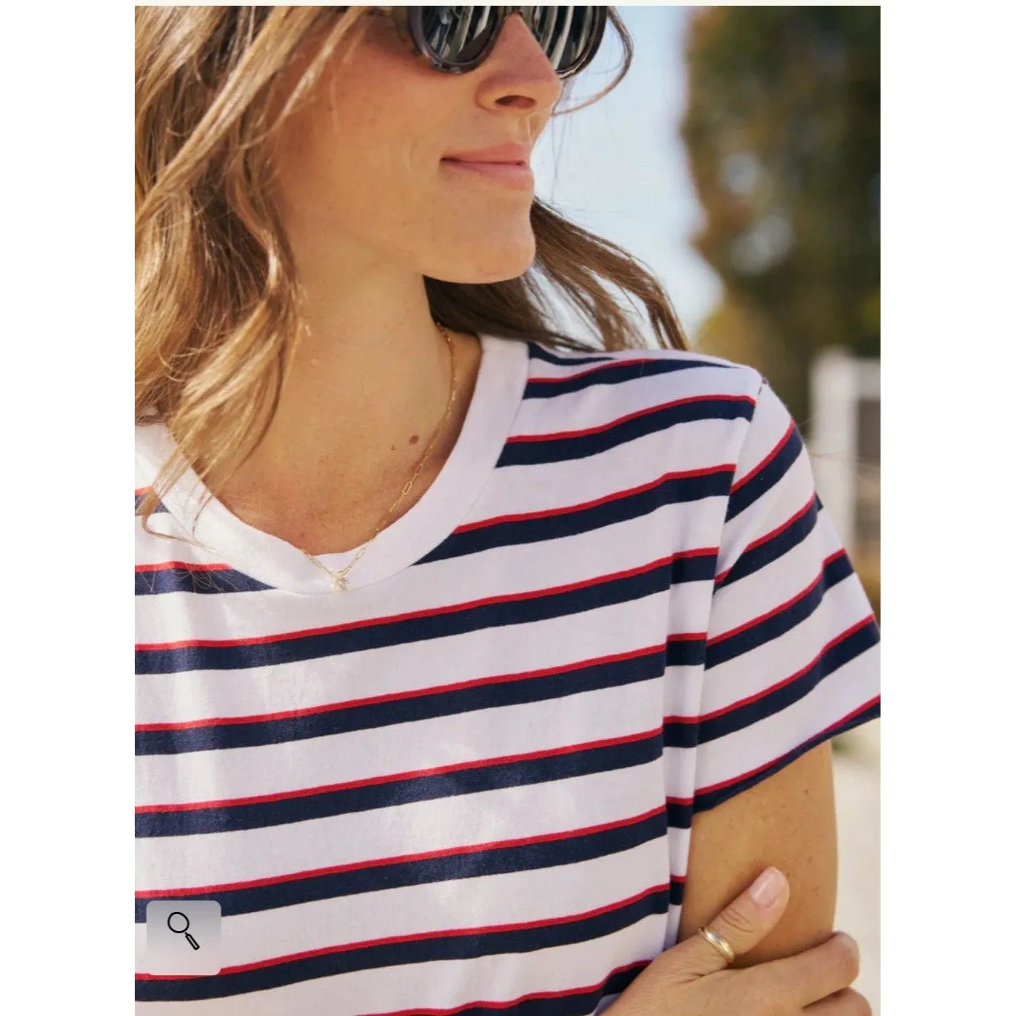 FRANK & EILEEN Harper Perfect Tee Maxi Dress Small Red White Blue NEW America - Image 3