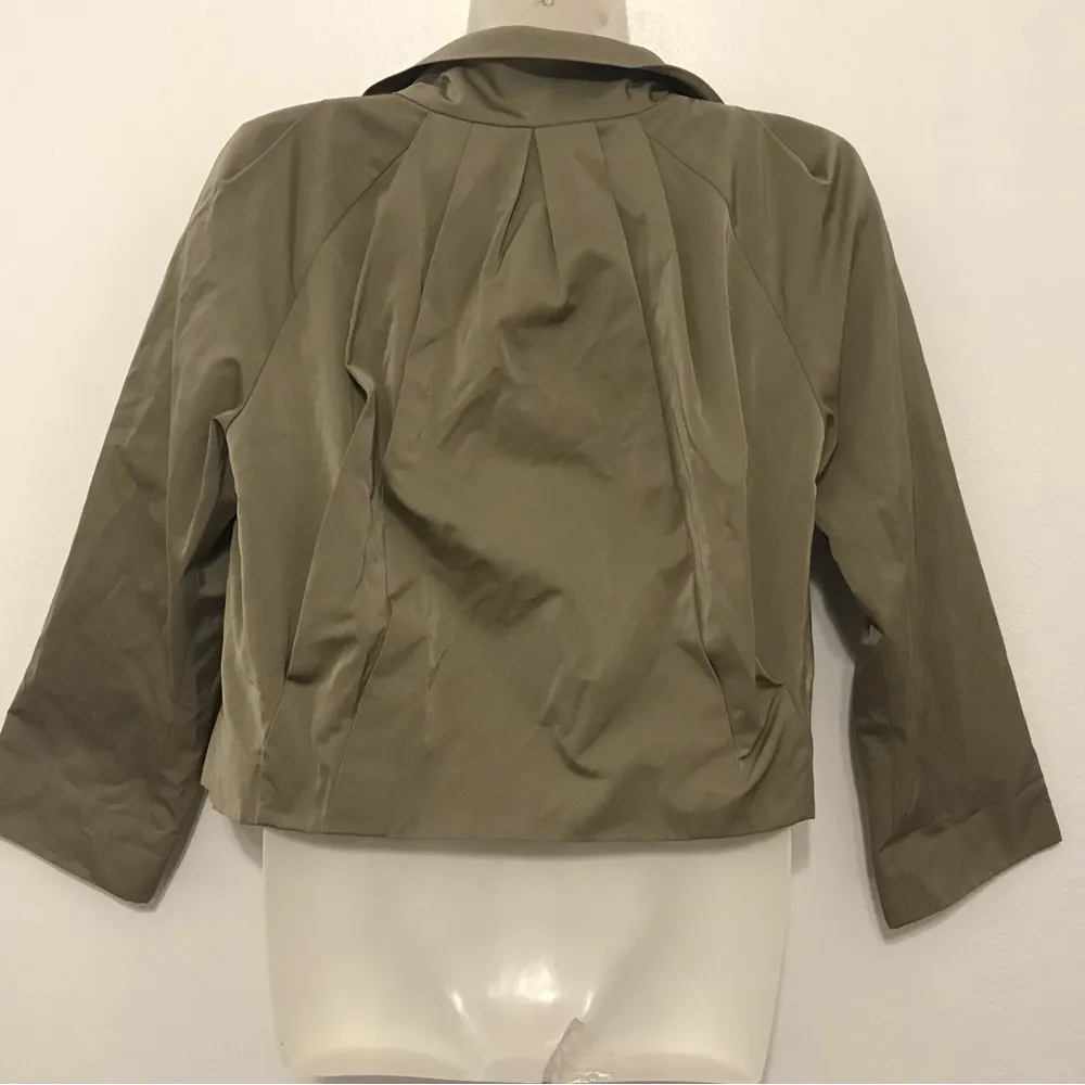 LIDA BADAY taupe lined blazer top zip up jacket women size 6 - Image 2