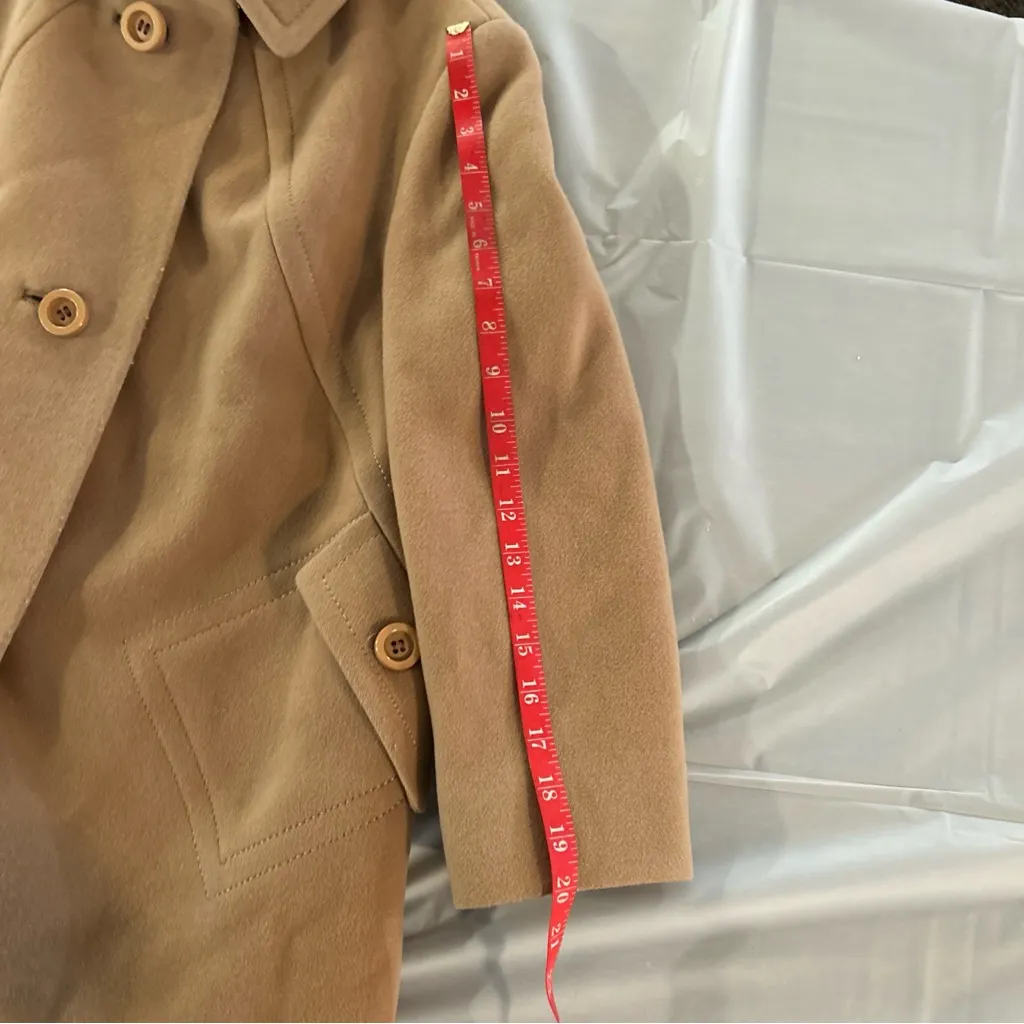 Vintage Womens Joseph Horne Co Tan Long Wool Coat Mid - Image 14