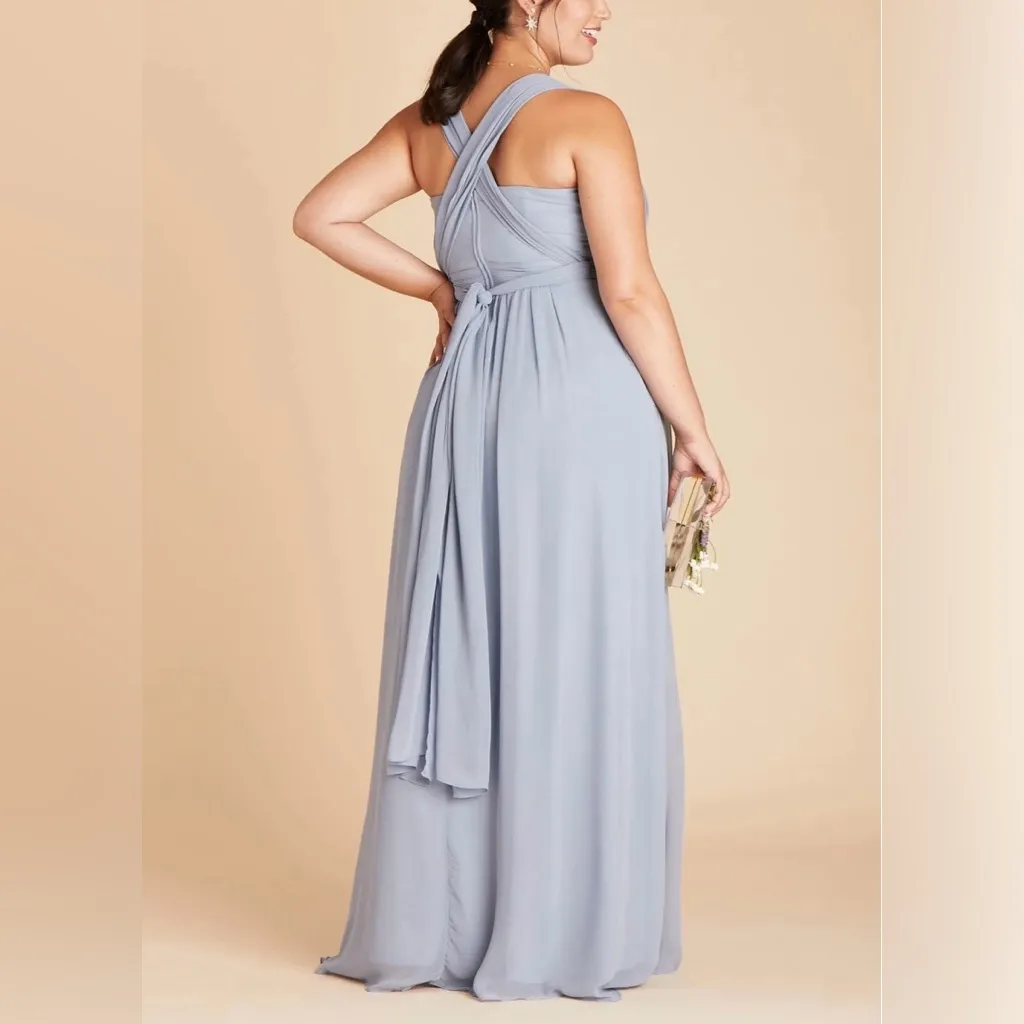 Birdy Grey Convertible Romantic Strapless Dusty Blue Bridesmaid  Dress Size 3XL - Image 2