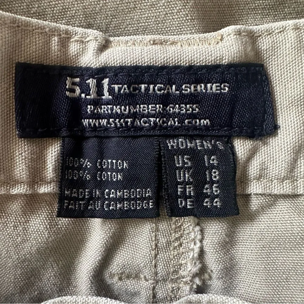 5.11 Tactical Cotton Utility Straight Pants Canvas Khaki Womens 14 Cargo Uniform - Image 8