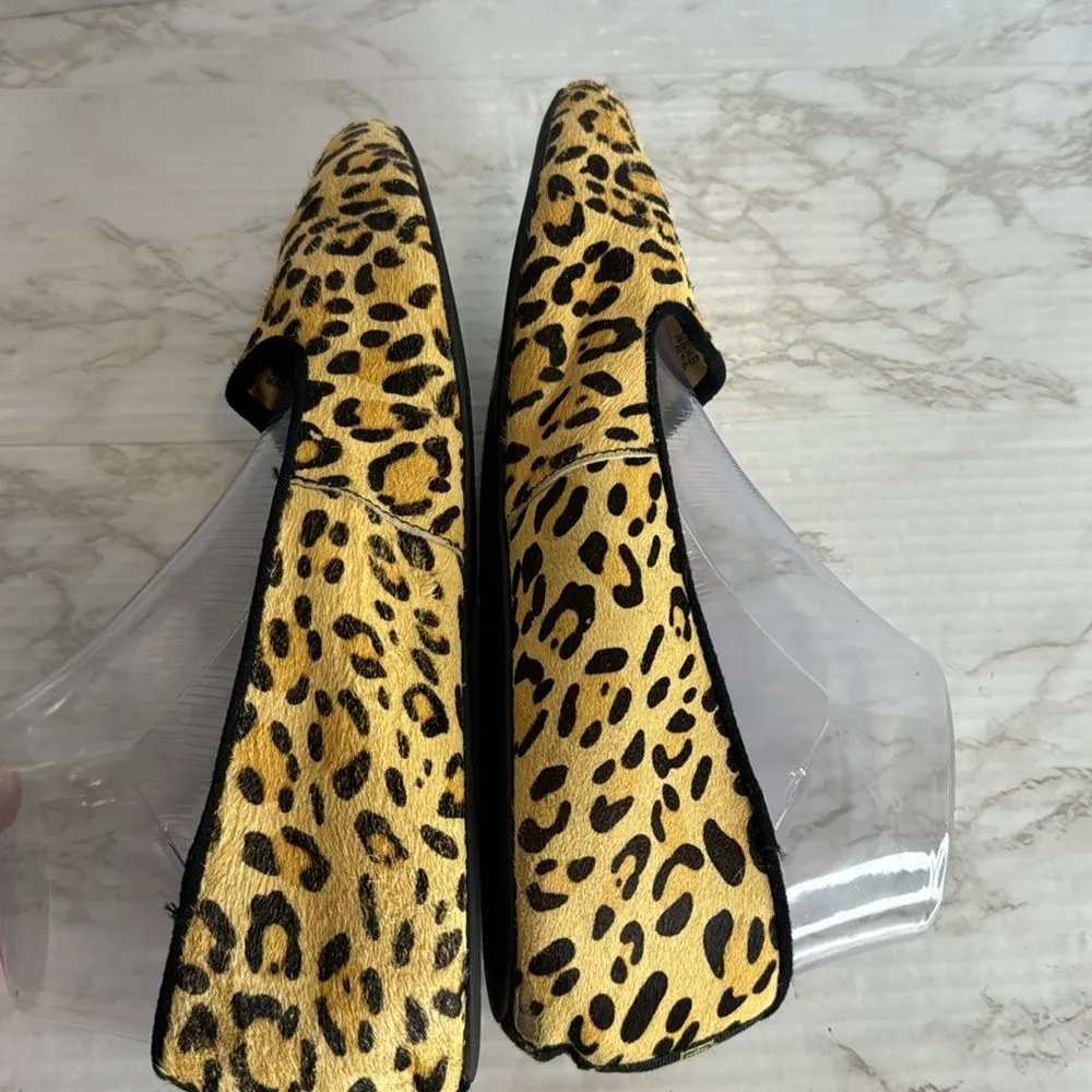Birdies Starling Faux Fur Lined Flat in Cheetah Print Calf Hair size 9.5 Black - Image 10