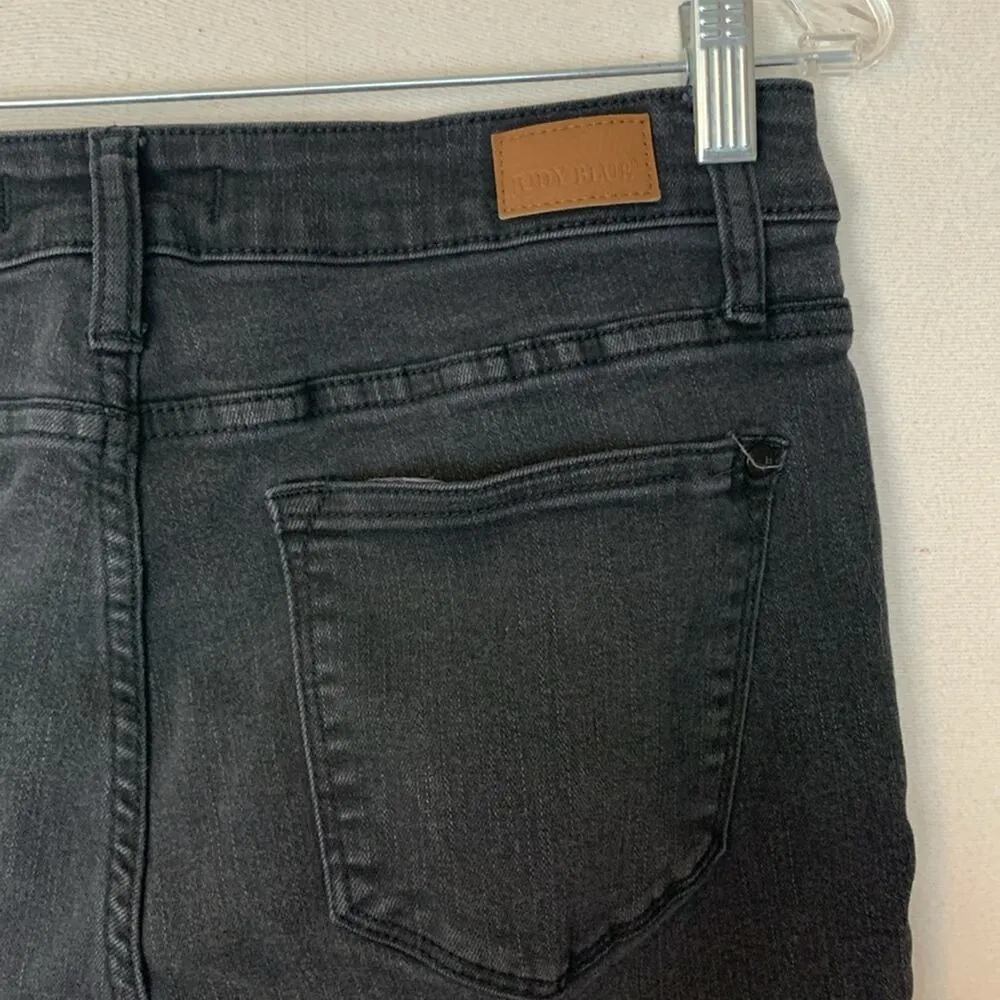 Judy Blue womens size 9 / 29 Capri fit black denim jeans crop stretch - Image 11