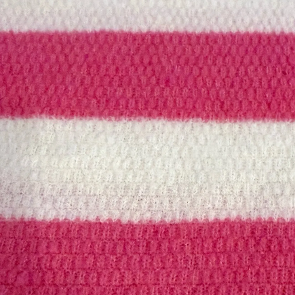 LOFT Striped Textured Sweater Pink Ivory White Size Small NWT - Image 5