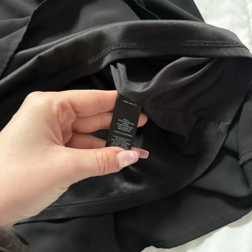 Express Dress Womens Size XS Black Mini Lace Long Sleeve Vampire Grunge Gothic - Image 8