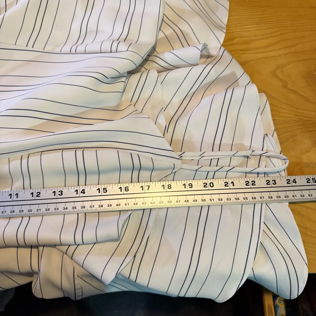 Prose & Poetry Striped Chiffon Ruffled Tiers Skylar Midi Dress Size small White - Image 13