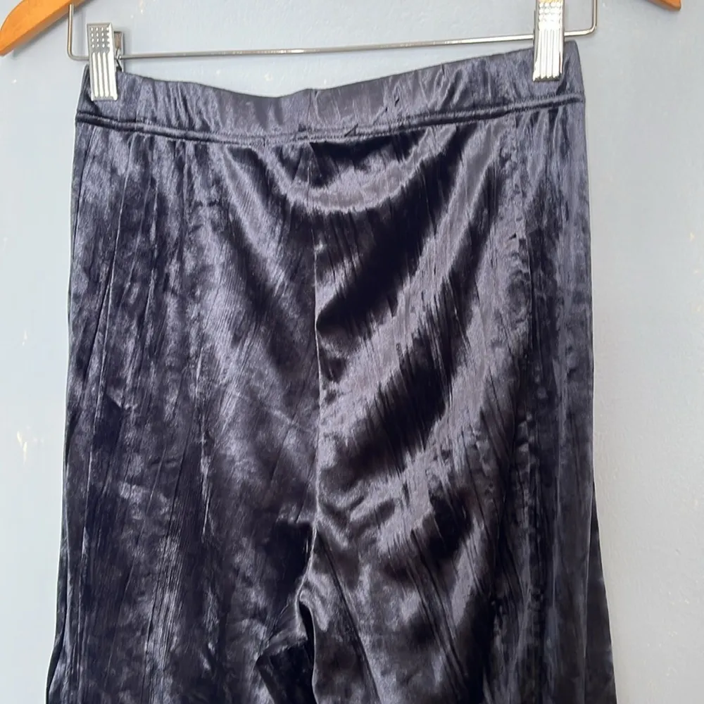 Sympli Crinkle Velvet Half Cuff Pull On Relaxed Fit Jogger Trouser Pants Blue Size 2 - Image 7