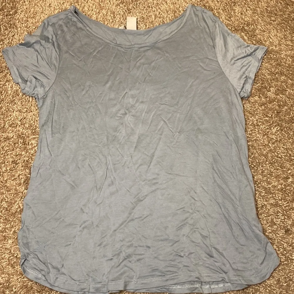 H&M Blue Basic scoop Tee - Image 4