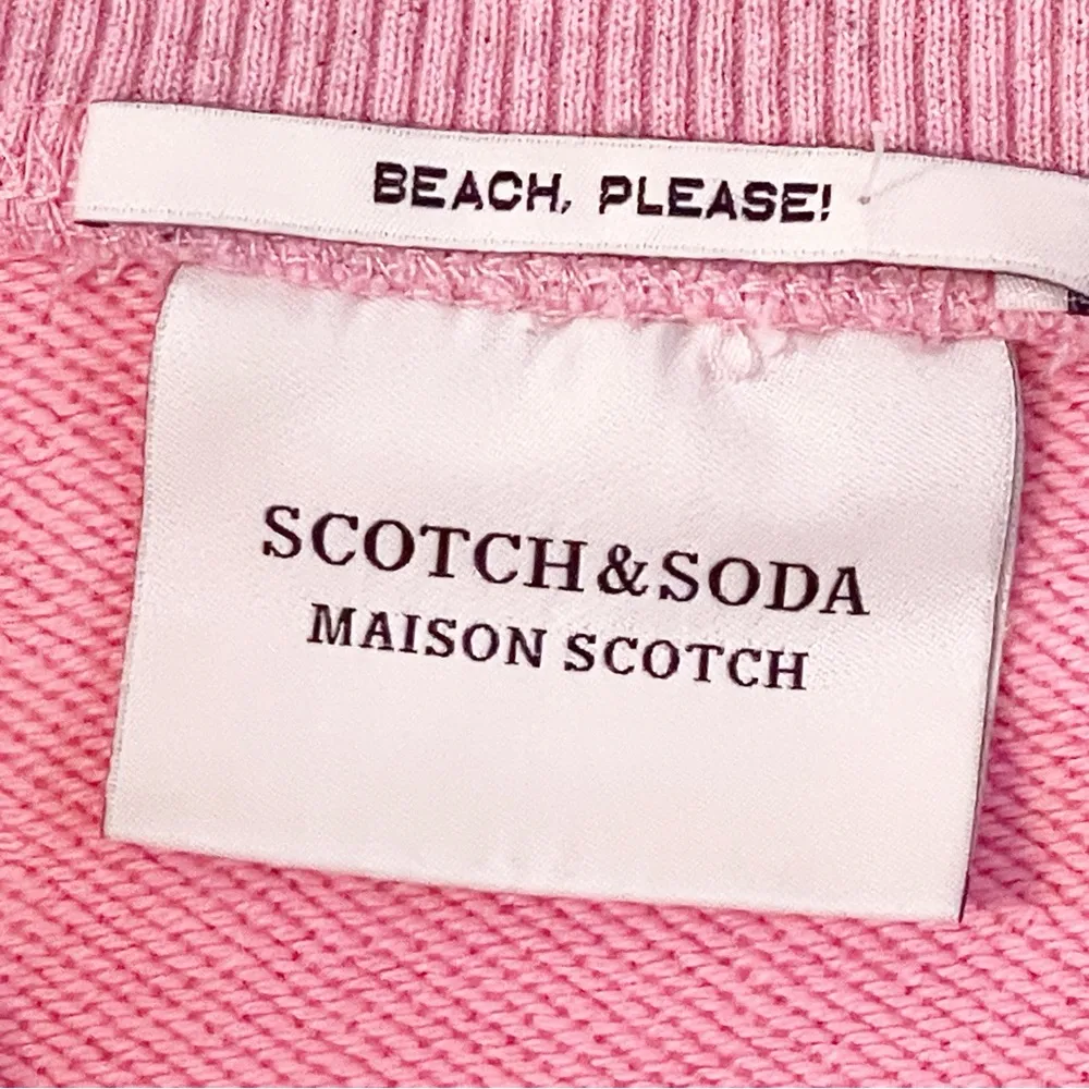 Scotch & Soda Size Medium Washed Pink Basic Twisted Front Cropped Sweatshirt - Image 5