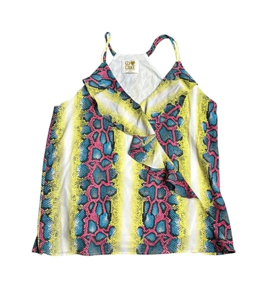 Peace Cake Women's Animal Print Multicolor Top Yellow Size M - Image 2