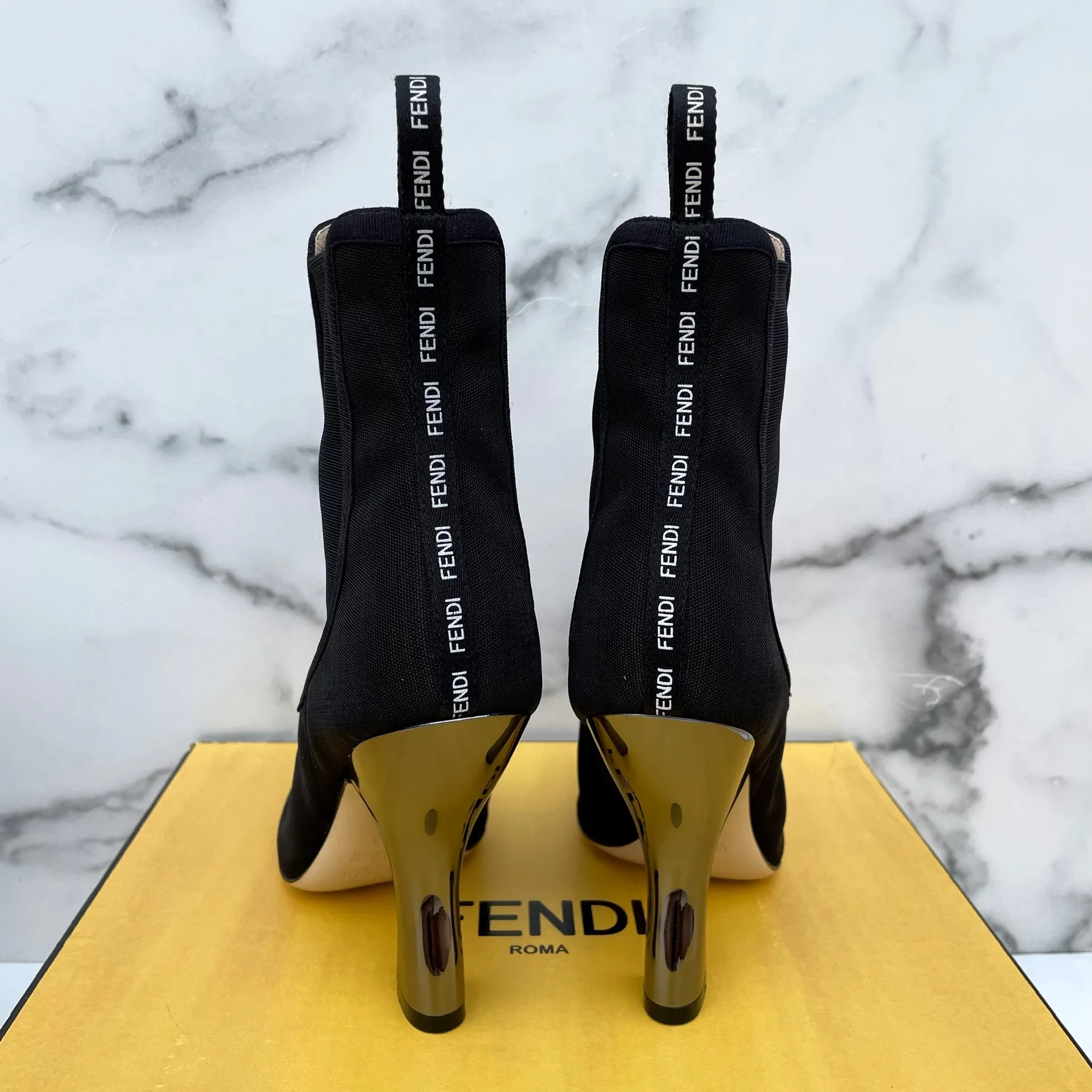 NIB  Colibri mesh rib knit sports-luxe point-toe ankle boots sz IT 36 US 6 - Image 6