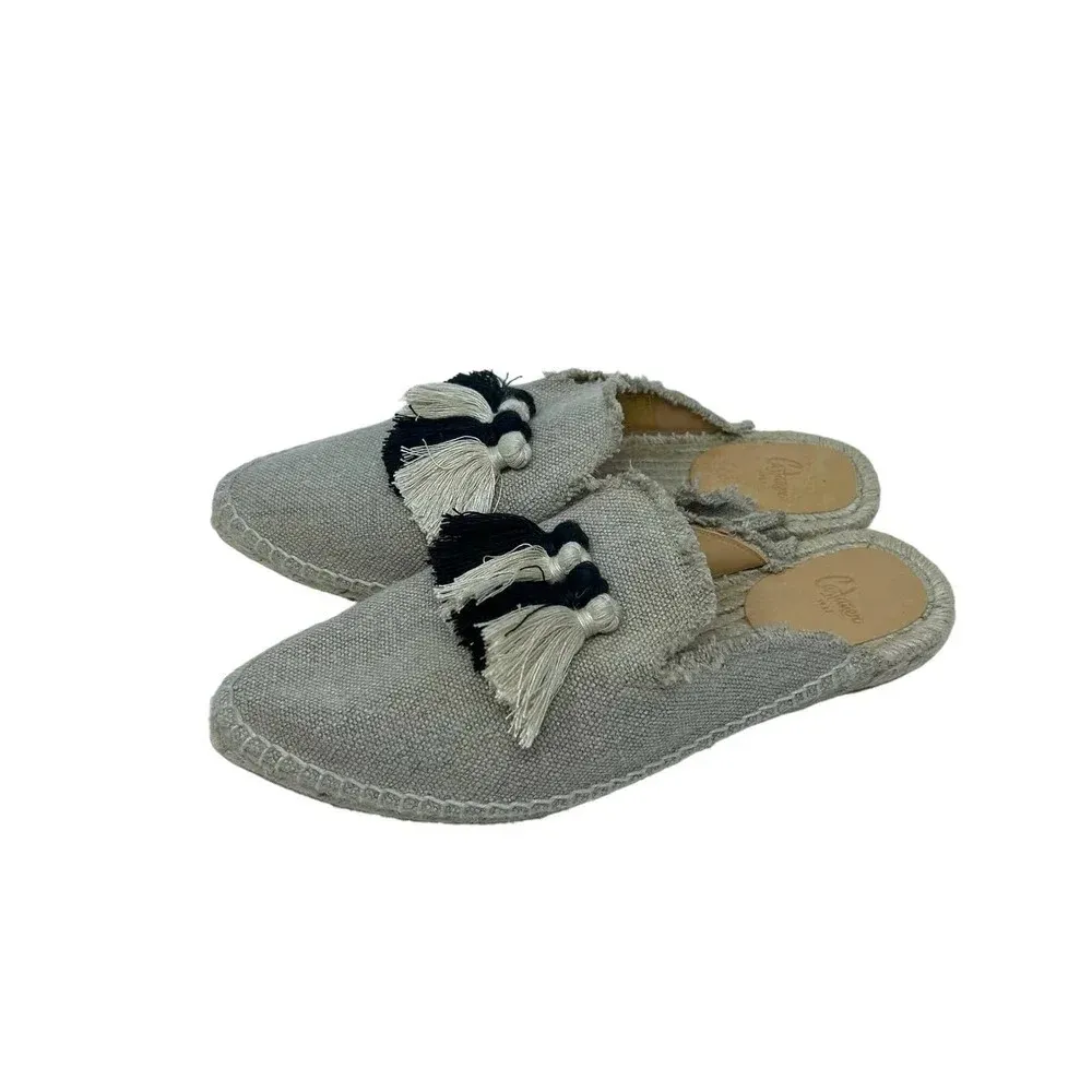 CASTAÑER Canvas Tassel Accents Mule‎ Slide Espadrille Flats Size 39 US 8 - Image 3