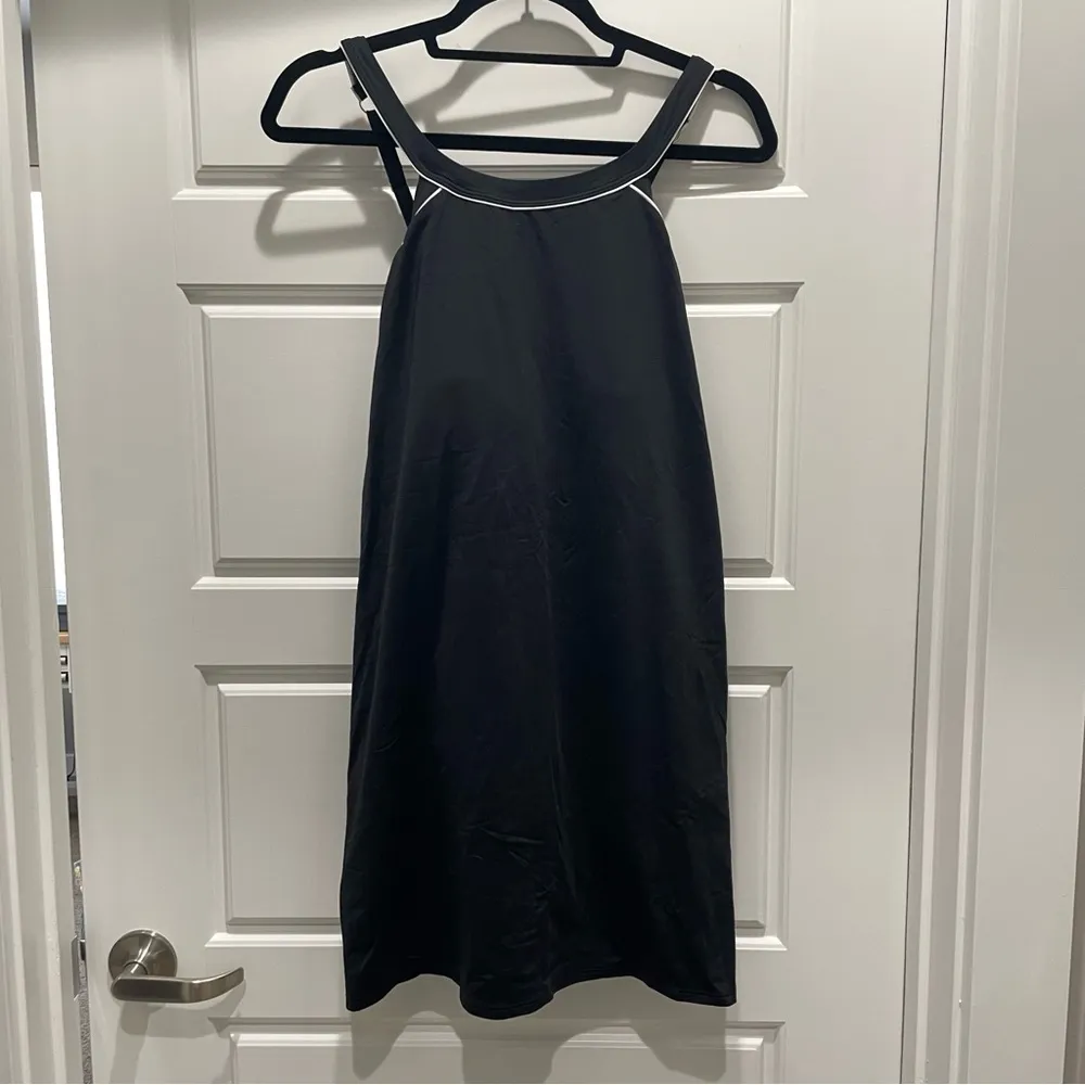 Lands' End NWOT Black and White High Neck One Piece Swim Dress Swimsuit Size 16 - Image 3