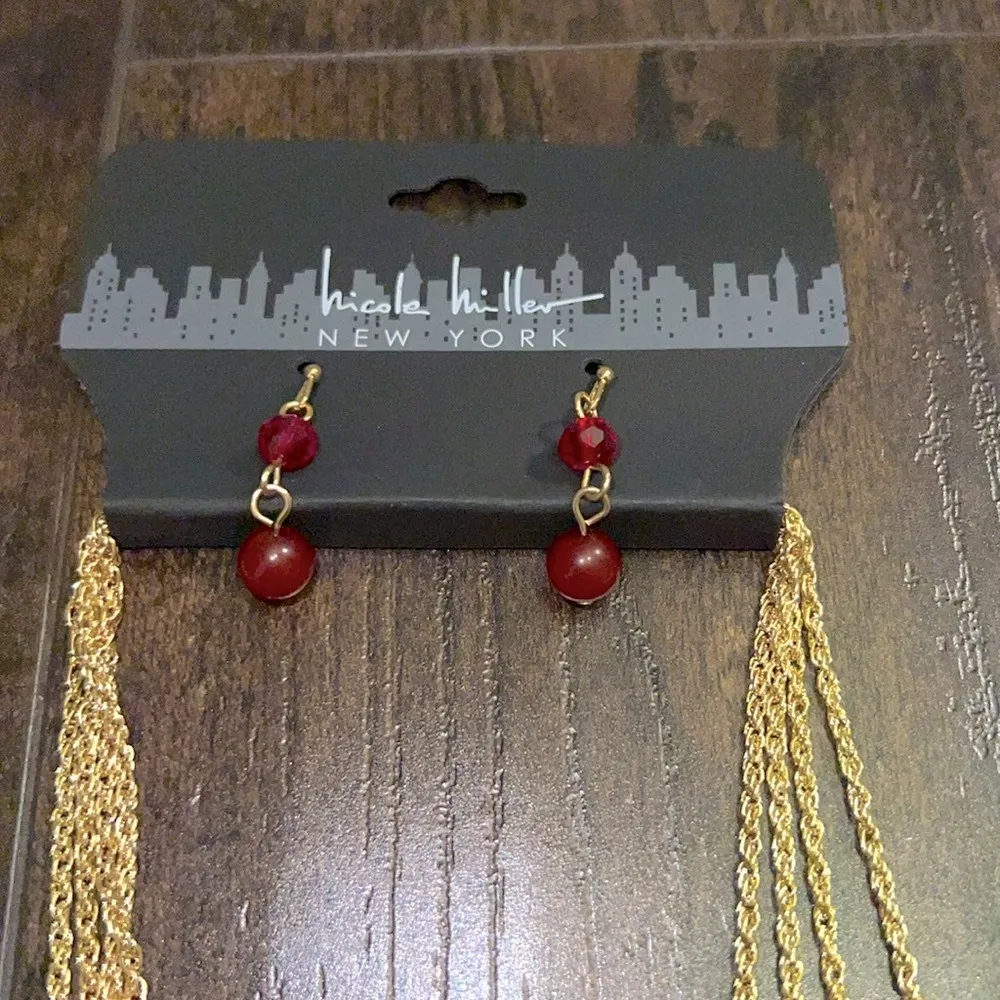 NEW Nicole Miller 4-Strand Necklace and Earrings Set - Image 2