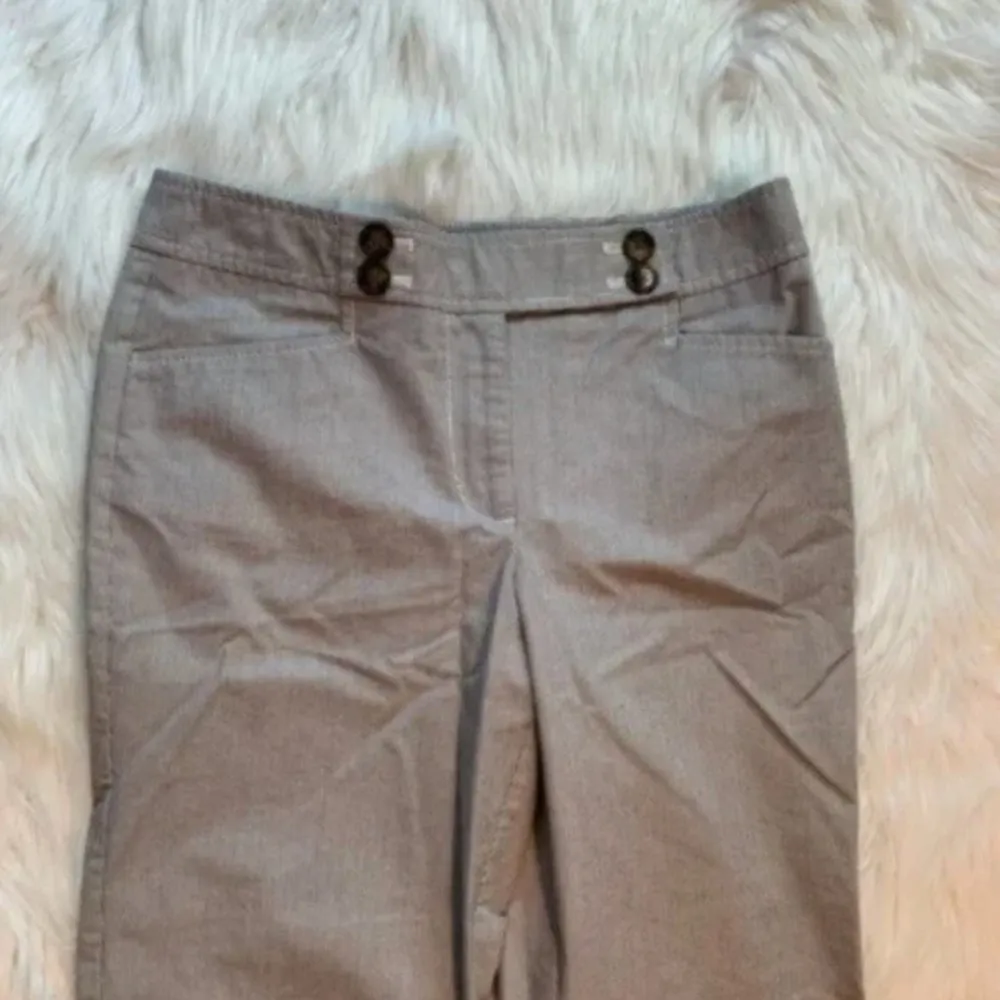 Ann Taylor Wide Leg Chino Pant Pinstripe White Blue - Image 3