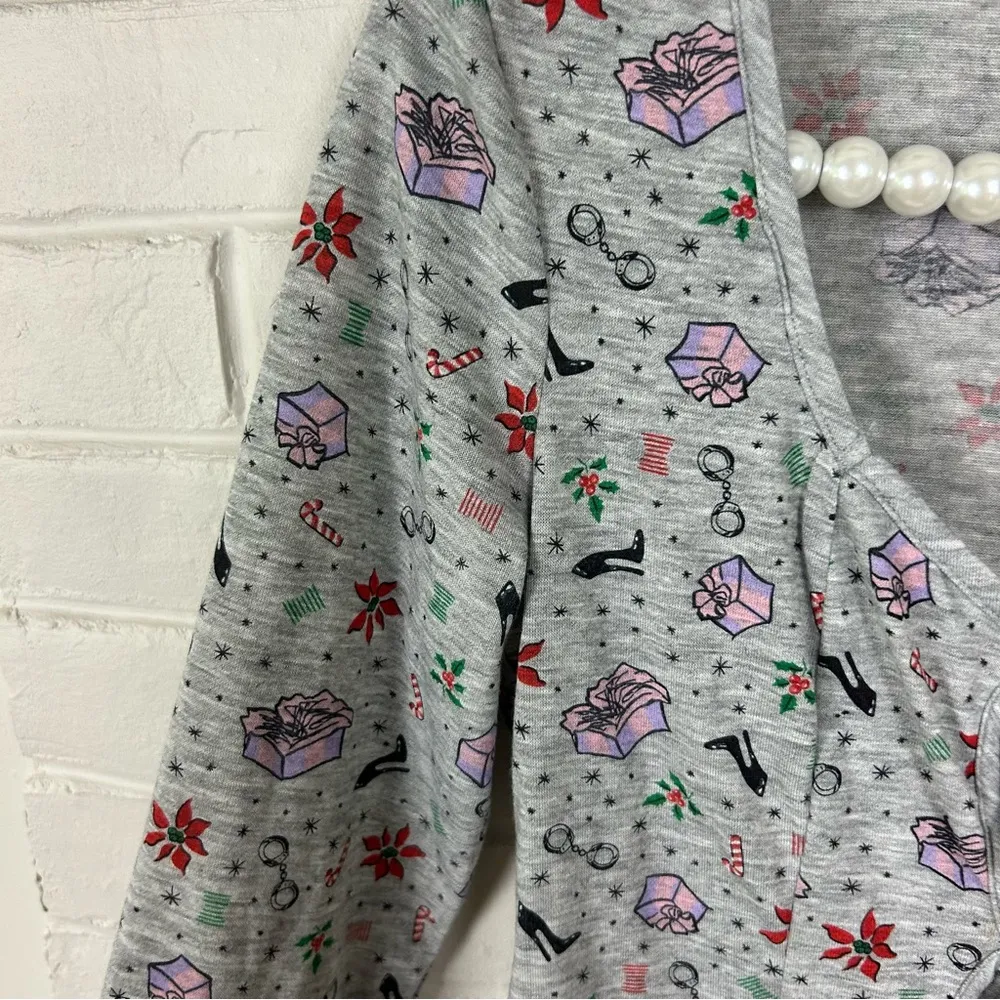 Savage X Fenty Tis The Savage Long Sleeve Sleep Shirt Size S Gray - Image 10