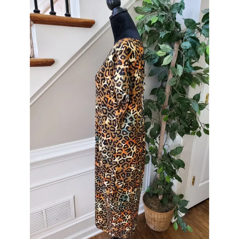 Rouge Women's Brown Polyester Scoop Neck Short Sleeve Knee Length Dress Size 2X - Image 6