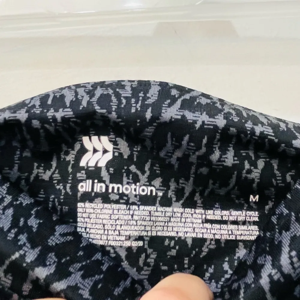 all in motion black gray leopard leggings size medium Target - Image 2