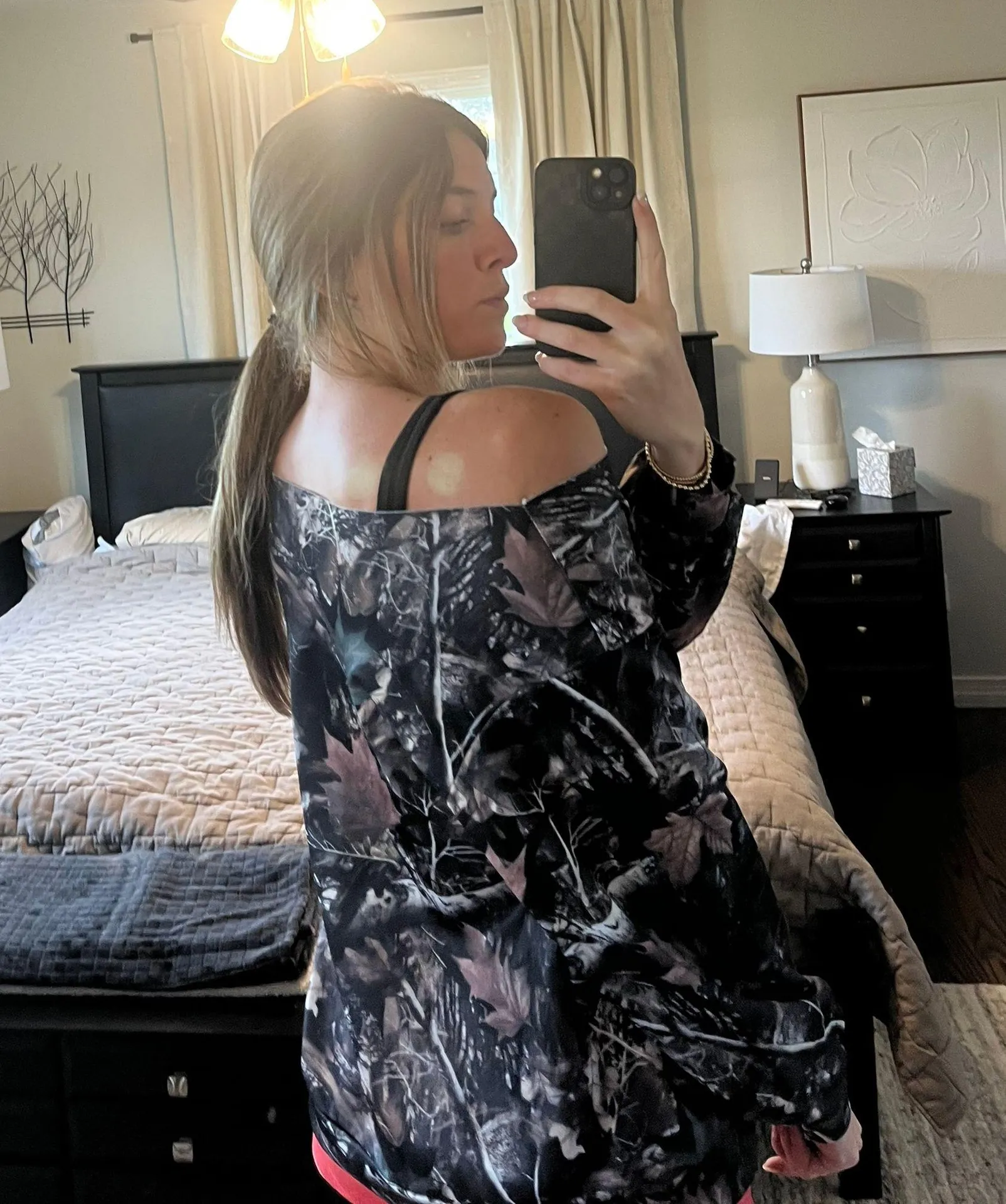 Camo Off The Shoulder Sweatshirt Size M - Image 2