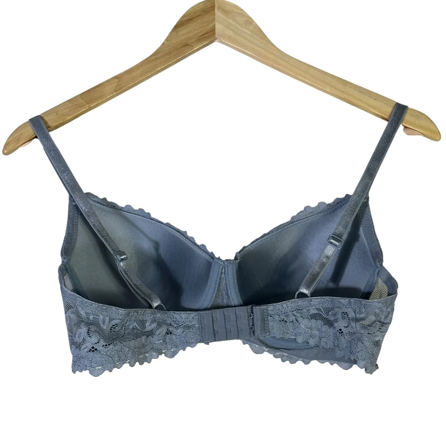 Gray Lace Bra Womens 36C Padded Push - Image 2